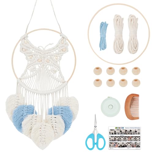 FREEBLOSS Makramee Schmetterling Wandbehang Kit DIY Makramee Wandbehang Makramee hängende Ornament Makramee hängende Dekoration DIY Makramee-Kit für Anfänger von FREEBLOSS