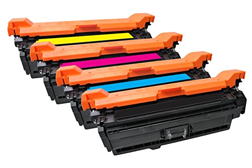 Freecolor CE250A/51A/52A/53A für HP Color LaserJet CP3525, Rainbow Kit, Premium Toner, wiederaufbereitet 5000/7000 Seiten, bei 5% Deckung, schwarz von FREECOLOR