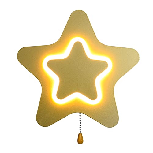 FREEDL 12W LED Kinder Wandlampe Innen Wandleuchte Kinderzimmer Jungen mit Schalter 3 Farbe Stern Nachtlicht Wand Kinder Schlafzimmer Wandbeleuchtung Gold von FREEDL