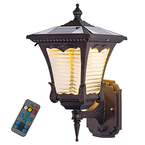 FREEDL LED Solarleuchte Retro Wandleuchte fur Außen, Antik Solarlampen Wasserdichte Außenwandlampe Mit Licht Sensor Wegeleuchte Dawn Automatische Ein/aus Nachtbeleuchtung Flur Terrasse Garten Pfad von FREEDL