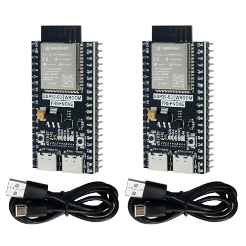 FREENOVE ESP32-S3-WROOM Board Lite (2 Pack), Dual-core 32-bit 240 MHz Microcontroller, Onboard Wireless, Python C Code, Example Projects Tutorial von FREENOVE