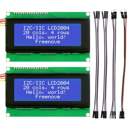 FREENOVE I2C IIC LCD 2004 Module (2 Pack), TWI Serial 20x4 Display, Compatible with Arduino Raspberry Pi Pico ESP32 ESP8266 von FREENOVE