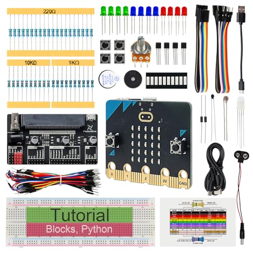 FREENOVE Basic Starter Kit for BBC Micro:bit (V2 Included), 179-Page Detailed Tutorial, 162 Items, 27 Projects, Blocks and Python Code von FREENOVE