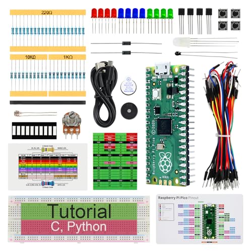 Freenove Basic Starter Kit for Raspberry Pi Pico (Included), Dual-core Arm Cortex-M0+ Microcontroller, 386-Page Detailed Tutorial, 142 Items, 55 Projects, Python C Code von FREENOVE
