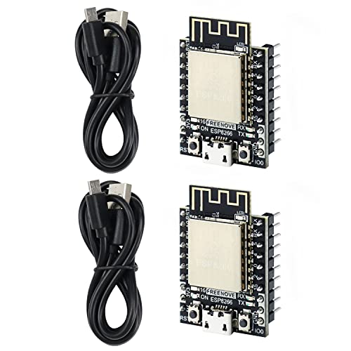 FREENOVE ESP8266 Development Board (2 Pack), 32-bit 160 MHz Mini Microcontroller, Onboard Wi-Fi, Python C Code, Example Projects Tutorial von FREENOVE