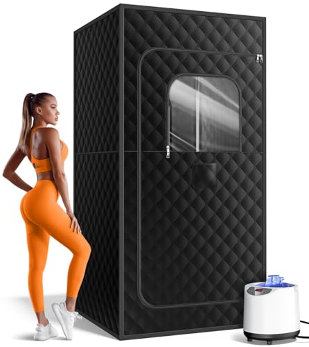 FREEYARE Saunakiste, tragbare Sauna für Zuhause, persönliches Dampfsaunazelt mit 1200 W 3L Dampfgarer, 15 Stufen, Fernbedienung, Faltbarer Stuhl, gemütliche Größe 91,4 x 91,4 x 180,3 cm, Schwarz FREEYARE Saunakiste, tragbare Sauna für Zuhause, persönliches Dampfsaunazelt mit 1200 W 3L Dampfgarer, 15 Stufen, Fernbedienung, Faltbarer Stuhl, gemütliche Größe 91,4 x 91,4 x 180,3 cm, Schwarz von FREEYARE