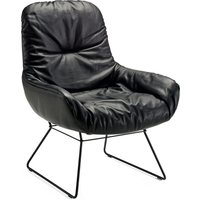 FREIFRAU - Leya Lounge Stuhl Leder Adora Ebony Gestell Me001 Tiefschwarz von FREIFRAU