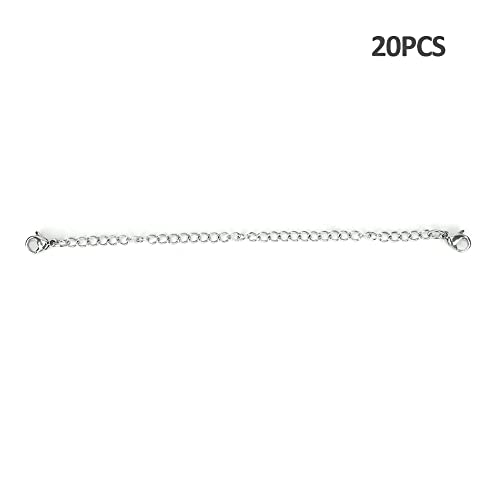 20Pcs Stainless Steel Jewelry Findings | Lobster Clasp Extension Chain 5in for Bracelet/Necklace Repair | DIY Jewelry Making Kit with Tarnish - Proof Clasps 20Pcs Stainless Steel Jewelry Findings | Lobster Clasp Extension Chain 5in for Bracelet/Necklace Repair | DIY Jewelry Making Kit with Tarnish - Proof Clasps von FRELEAN