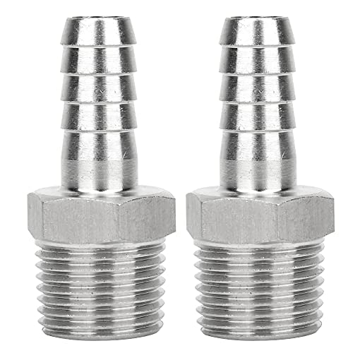 2PCS 1 / 2in BSPT Male Thread Quick Coupling Connector | 304 Stainless Steel Barb Fitting for Pneumatic Equipment | Gas Pipe Connector/Compressed Gas Tool/Industrial Use (BSPT1/2-8mm) von FRELEAN