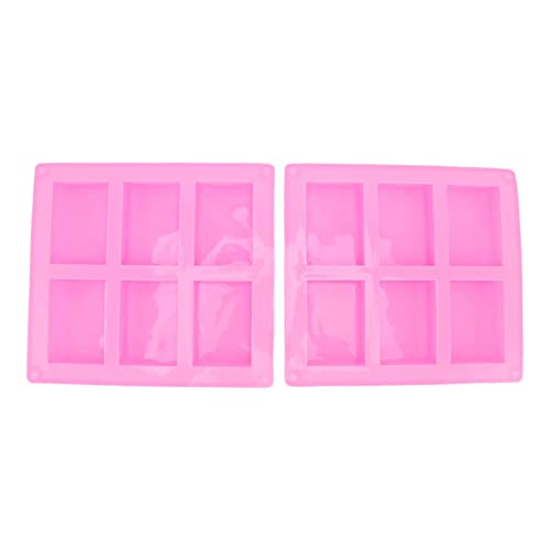 2Pcs Silicone Baking Tray 6 Grids | Heat Tolerant - 40°C to 446°F | Reusable Baking Tray for Soaps/Muffins/Cheesecakes | Nonstick & Dishwasher Safe (Pinkish) von FRELEAN
