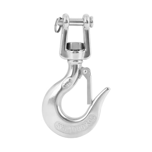 304 Stainless Steel Swivel Lifting Hook with Latch | 650kg / 1000kg Working Load | Rigging Accessory for Hoisting/Mining/Transportation | 360° Rotation (1000kg) von FRELEAN