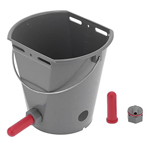 8L Viehstock -Feeder -Eimer mit 2 Brustwarzen | Lebensmittel - Milchbehälter für Kälber/Lämmer | Leck - Proof -Design mit klarer Skala & Handle (for Cow) von FRELEAN