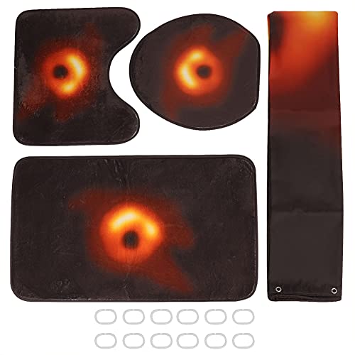 Bathroom Set 4PCS | Impermeable Shower Curtain & Grip - Enhanced Mat & Toilet Cover | Flannel Bath Mat Rug for Security/Style/Simple Upkeep | Machine Washable Bathroom Set 4PCS | Impermeable Shower Curtain & Grip - Enhanced Mat & Toilet Cover | Flannel Bath Mat Rug for Security/Style/Simple Upkeep | Machine Washable von FRELEAN