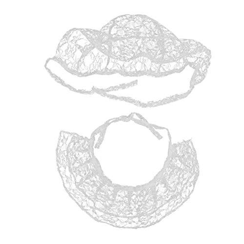 Cute Lace Cat Bandana | Adjustable & Breathable Pet Bib Hat | White Yarn Lace Costume for Cats/Dogs | Wedding & Photo Accessories (M) von FRELEAN