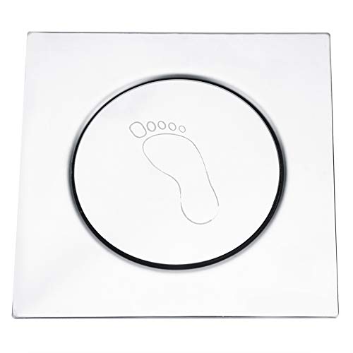Edelstahlbodenabfluss | Pedal Bounce -Typ für Badezimmer/Garage/Keller | Geruch & Blockierung mit mühelosen Wartungsdesign | 3 Größen für die Fliesenfunktion (4 inches - Bright Light) von FRELEAN