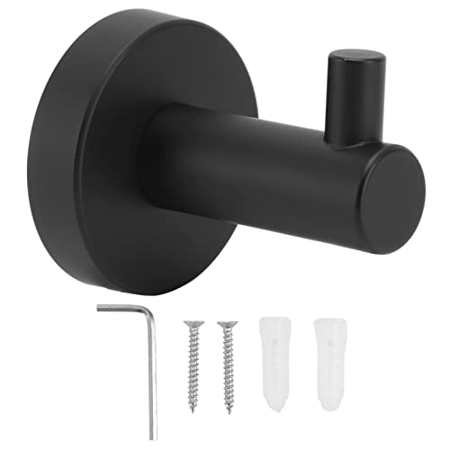 FRELEAN 304 Stainless Steel Wall Hook | Rustproof Towel/Robe/Coat Hanger | Matte Black for Bathroom/Kitchen/Home | 15lb Weight Capacity, Easy Install with Hardware Kit von FRELEAN