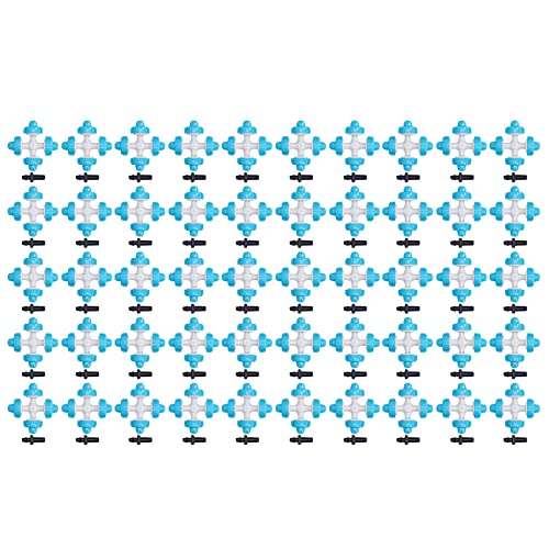 FRELEAN 50 Set 4 Outlet Water Düsenkit | Atomisierende Sprinkler für Gartenbewässerung/Gewächshauskühlung | Lake Blue Plastiknebel Düsen mit 50 Haken von FRELEAN