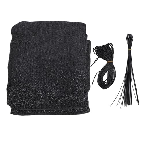 FRELEAN Balcony Privacy Screen Fence Cover | Sun Protection HDPE Mesh for Deck/Patio/Pool | 210 GSM Reinforced Edges with Cable Ties & Rope | 0.9x5m Windproof Shade Solution (Black) von FRELEAN