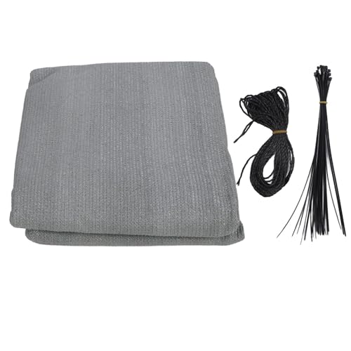 FRELEAN Balcony Privacy Screen Fence Cover | Sun Protection HDPE Mesh for Deck/Patio/Pool | 210 GSM Reinforced Edges with Cable Ties & Rope | 0.9x5m Windproof Shade Solution (Light Grey) von FRELEAN