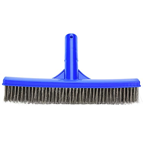 FRELEAN Poolbürste mit Stahldrahtfasern | Hochleistungs -Spa & Teichwartungsinstrument | 45 ° -Winkeln Griff für müheloses Scrubbing/Wachstum Elimination | Lang - 9,9 "Pinselkopf (Pole von FRELEAN