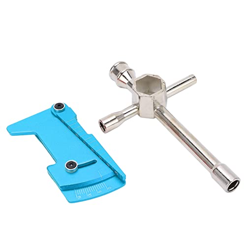 FRELEAN RC Car Hex Wrench Tool Kit | 4WD Cross Sleeve Positioning Ruler | High Strength Aluminum Alloy for RC Vehicles/Hobby Maintenance | Ergonomic & Multifunction Design (Blue) von FRELEAN