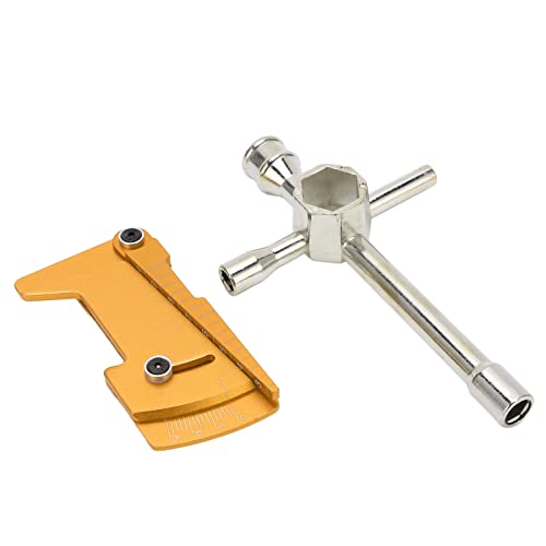 FRELEAN RC Car Hex Wrench Tool Kit | 4WD Cross Sleeve Positioning Ruler | High Strength Aluminum Alloy for RC Vehicles/Hobby Maintenance | Ergonomic & Multifunction Design (Gold) von FRELEAN