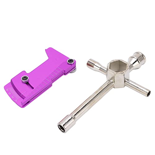FRELEAN RC Car Hex Wrench Tool Kit | 4WD Cross Sleeve Positioning Ruler | High Strength Aluminum Alloy for RC Vehicles/Hobby Maintenance | Ergonomic & Multifunction Design (Purple) von FRELEAN