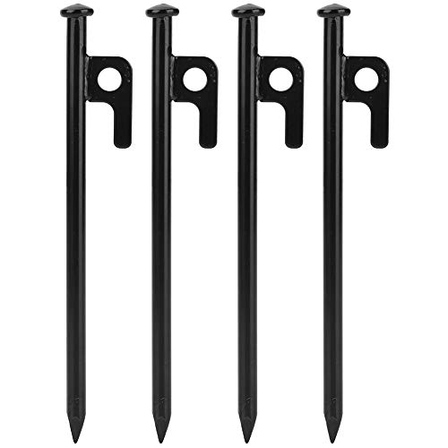 Heavy Duty Tent Stakes 4PCS | High Strength Steel Ground Pegs for Camping & Beach | 20cm / 30cm Non - Skid Design | Winter Hard Ground Penetration (20cm) von FRELEAN