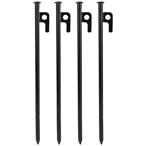 Heavy Duty Tent Stakes 4PCS | High Strength Steel Ground Pegs for Camping & Beach | 20cm / 30cm Non - Skid Design | Winter Hard Ground Penetration (30cm) von FRELEAN
