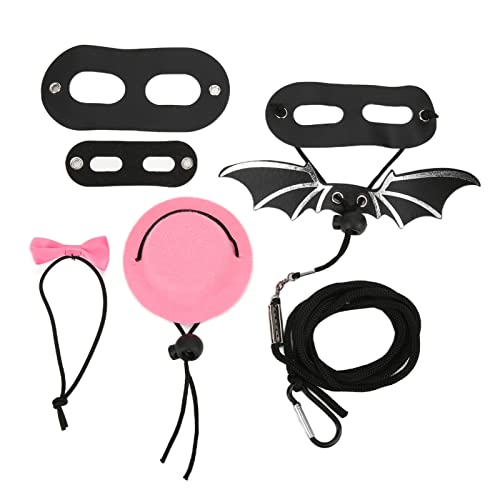 Reptiliengurt und Leine Set | Einstellbare Fledermausflügel -Leine für Eidechsen/kleine Haustiere | Weiches Ledertraktionseil mit Hut & Bowtie | Besondere Anlass / (L 14.4 X 6.5 X 1.6in) von FRELEAN