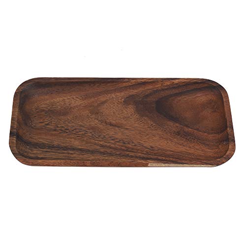 Serviertablett aus Holz, außergewöhnlich nachhaltige Sushi-/Salat-/Dessertschale, vielseitig verwendbar, für Zuhause/Restaurant, authentische Holzmaserung und stabiles Design (25 x 12,5 x 2 cm) von FRELEAN