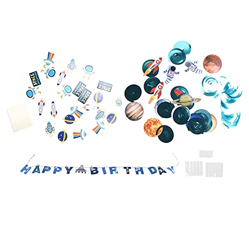 Space Theme Birthday Decorations | DIY Spiral Garlands & Banners for Youngsters Party | Cosmic Themed Ceiling/Wall Hanging Decor | Includes Letters, Cake Inserts & Ornaments Space Theme Birthday Decorations | DIY Spiral Garlands & Banners for Youngsters Party | Cosmic Themed Ceiling/Wall Hanging Decor | Includes Letters, Cake Inserts & Ornaments von FRELEAN