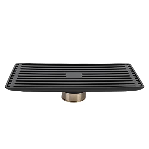 Stainless Steel Floor Drain | 10x20cm Black Bathroom/Kitchen Drain Cover | Removable Oxidation - Proof Panel | Block - Clog & Odor Control | Easy Install Accessory Stainless Steel Floor Drain | 10x20cm Black Bathroom/Kitchen Drain Cover | Removable Oxidation - Proof Panel | Block - Clog & Odor Control | Easy Install Accessory von FRELEAN
