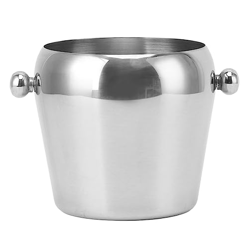 Stainless Steel Ice Bucket | 304 Food Grade Wine Chiller for Champagne/Beer/Cocktails | Large Capacity Beverage Tub for Home Bars/Parties (Silver Naked Large 2L) von FRELEAN