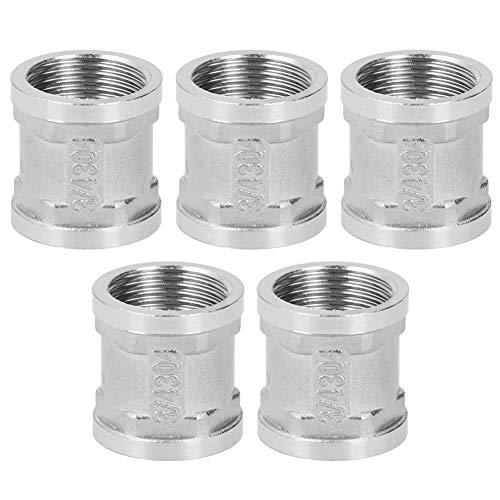 Stainless Steel Threaded Pipe Fitting 3/4 Female Thread | 5Pcs 304 SS Pipe Connector for Plumbing/Gas/Water Lines | Leakproof Connection, Oxidation Tolerant Coupling Stainless Steel Threaded Pipe Fitting 3/4 Female Thread | 5Pcs 304 SS Pipe Connector for Plumbing/Gas/Water Lines | Leakproof Connection, Oxidation Tolerant Coupling von FRELEAN