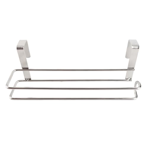 Über Tür Papiertuchhalter | Kein Bohrer Edelstahlregal für Küche/Badezimmer/Speisekammer | Hält Handtücher und Wickel, passt auf Türen bis zu 1 Zoll von FRELEAN