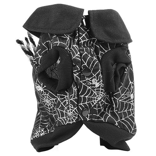 Urlaubshemd für Hunde, niedliches Spinnen-Design und atmungsaktives Polyester, Welpen-Outfit für Mottoparty/Fotoaufnahmen, bequeme 2-beinige Passform mit Knopfverschluss von FRELEAN
