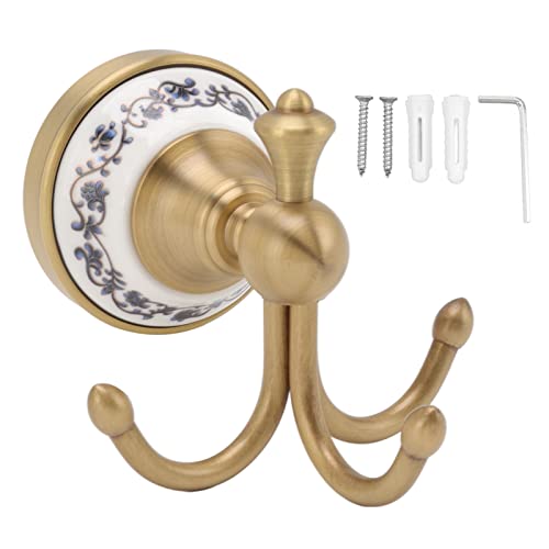 Wandmontierter Mantelhaken | Dekorativer Bad/Wohnzimmerhaken | Elegantes Kupfer und Keramik-Design | Robust und tarnnisbeständig | Einfache Installation mit Hardware enthalten von FRELEAN