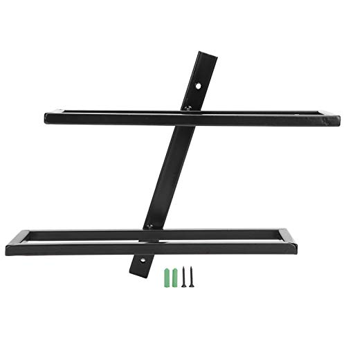 Wandmontiertes Weinregal | 6 - Flaschenabstellregal für Küche/Bar/Wohnzimmer | Black Eisen Weinflaschenhalter für Wohnkultur (2 bottles of slanted Weinregal, schwarz) von FRELEAN