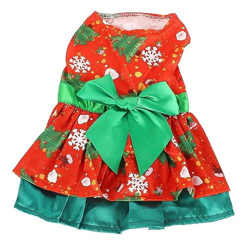 Weihnachtshundkleid mit Schneeflockenbaummuster | Verstellbares weiches Polyester -Haustierkleid für Weihnachtsfeier/Family Tating/tägliches Foto | Nettes Welpen -Feiertag (XL) von FRELEAN