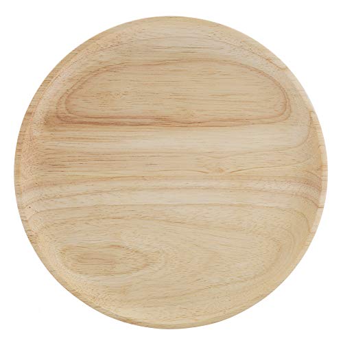 Wood Serving Tray | Round Elegant Tea & Sushi Platter with Raised Border | Authentic Wood Grain Plate for Restaurant/Home/Cafe Use | 8 Size Options (20 * 20CM) von FRELEAN