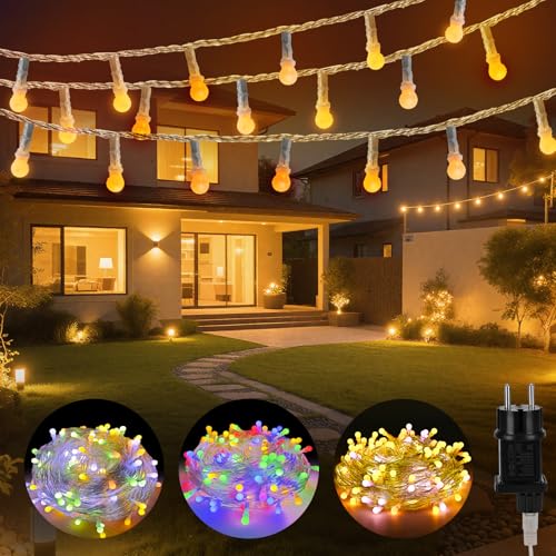 FREMON Lichterkette Außen Strom, 11 Modi lichterkette Außen und Innen, 30M Mehrfarbig und Warmgelb Fairy Lights, LED Lichterkette für Weihnachten, Party, Balkon,Terrassen, Geburtstagsdeko FREMON Lichterkette Außen Strom, 11 Modi lichterkette Außen und Innen, 30M Mehrfarbig und Warmgelb Fairy Lights, LED Lichterkette für Weihnachten, Party, Balkon,Terrassen, Geburtstagsdeko von FREMON