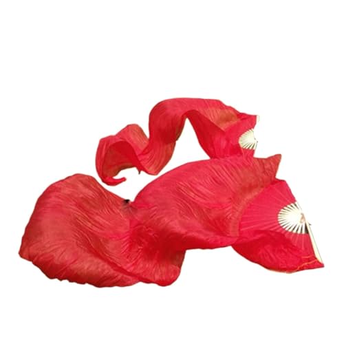 Bauchtanz Fächer Bauchtanz-Fächer for Damen, Schleier, handgefertigt, aus Seide, 150/180 cm lang, Bauchtanz-Zubehör auf der Bühne(Green,S) von FREOJGU