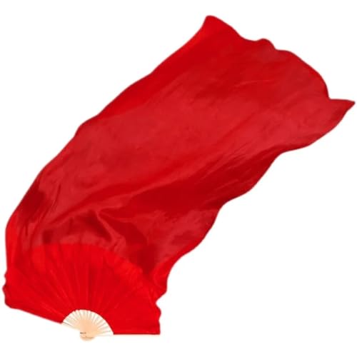 Bauchtanz Fächer Bauchtanz-Seidenschleier, Fächerpaare aus 100% Seide (1L + 1R), leichtes, fließendes Bauchtanz-Kostümzubehör for Musikstudio, Kirche, Lob(Green,180cmX90cm-Hot) von FREOJGU