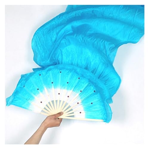Bauchtanz Fächer Bunte handgemachte Frauen Bauchtanz Fans Werkzeug Simulation Seide Bambus lange Schleier Fans for Frauen for Tanzliebhaber(Blue) von FREOJGU
