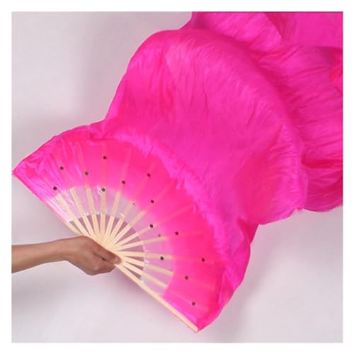 Bauchtanz Fächer Bunte handgemachte Frauen Bauchtanz Fans Werkzeug Simulation Seide Bambus lange Schleier Fans for Frauen for Tanzliebhaber(Rose) von FREOJGU