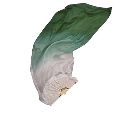 Bauchtanz Fächer Frauen Bauchtanz Seide Bambus lange Fan Veils Requisiten Anbetung Lob Pastell Farben Flag Streamer Erwachsene(Green,180cm(Hot Size)) von FREOJGU