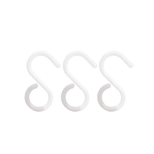 FREOJGU Gardinenhaken 3/6 stücke S Haken Geformt Doppel-Headed Kleiderbügel Winddicht Haushalt Bad Kleiderschrank Schlafzimmer(White 3pcs,L) von FREOJGU