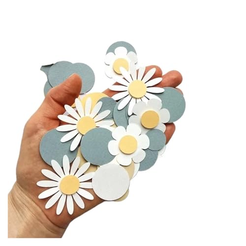 Geburtstag Accessoires 1 Beutel süße runde Gänseblümchen-Blumenpapier-Konfetti Hochzeit Blumen Tisch Streu Dusche Geburtstag Party Box Dekorationen Versorgung(Blue) von FREOJGU
