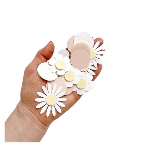 Geburtstag Accessoires 1 Beutel süße runde Gänseblümchen-Blumenpapier-Konfetti Hochzeit Blumen Tisch Streu Dusche Geburtstag Party Box Dekorationen Versorgung(Pink) von FREOJGU